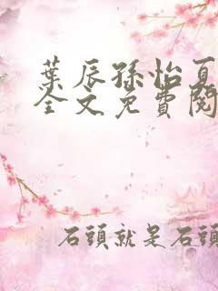 叶辰孙怡夏若雪全文免费阅读txt