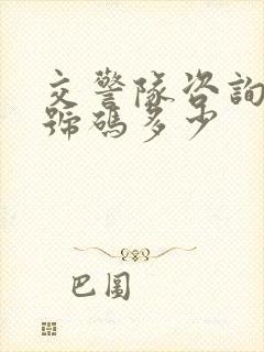 交警队咨询电话号码多少