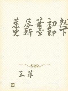 叶辰萧初然最新更新章节下载