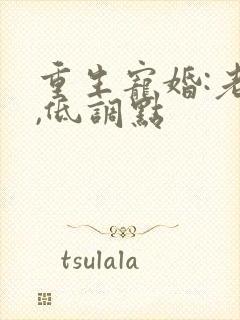 重生宠婚:老公,低调点