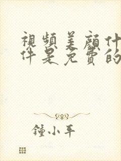 视频美颜什么软件是免费的