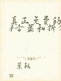 真正免费的pdf合并和拆分工具