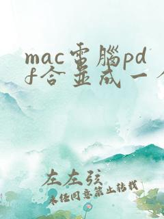 mac电脑pdf合并成一个文件