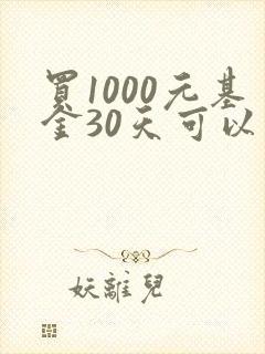 买1000元基金30天可以赚多少