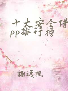 十大安全借款app排行榜