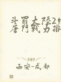 斗罗大陆2绝世唐门战力排名