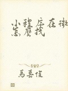 小程序在微信里怎么找