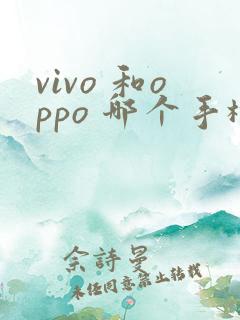 vivo 和oppo 哪个手机好