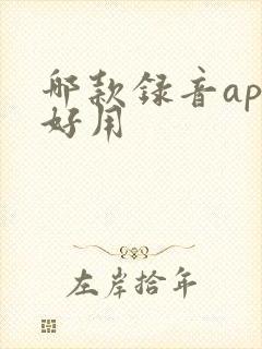 哪款录音app好用