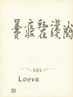 暴夜韩漫小说免费版在线阅读全文