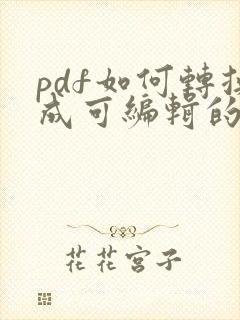 pdf如何转换成可编辑的文档