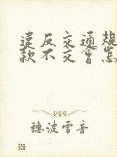 违反交通规则罚款不交会怎样