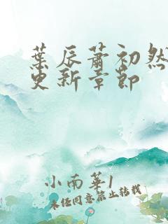 叶辰萧初然最快更新章节