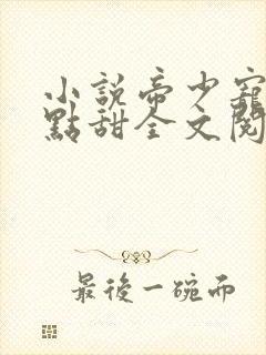 小说帝少宠妻有点甜全文阅读