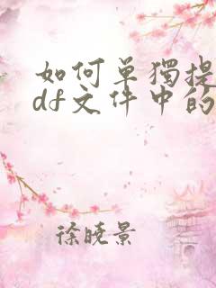 如何单独提取pdf文件中的几页