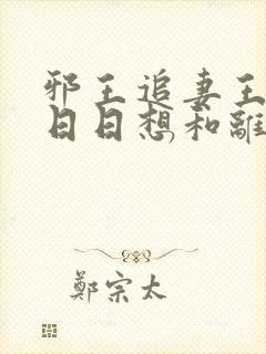 邪王追妻王妃她日日想和离免费阅读