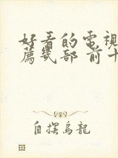 好看的电视剧推荐几部 前十名2024