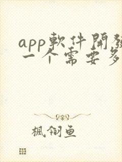 app软件开发一个需要多少钱