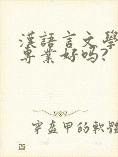 汉语言文学这个专业好吗?