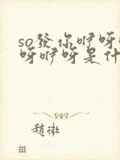 so发你咿呀咿呀咿呀是什么歌