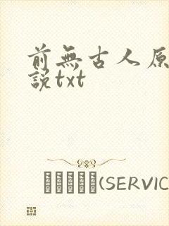 前无古人原著小说txt