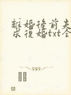 离婚后前夫哭着求复婚txt全本