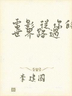 电影 从你的全世界路过