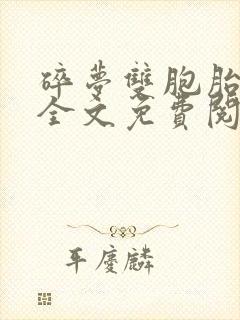 碎梦双胞胎小说全文免费阅读