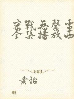 密战无声电视剧全集播放西瓜