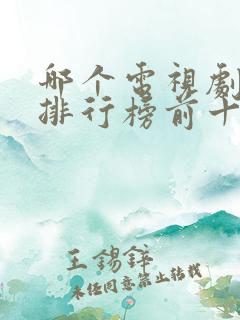 哪个电视剧好看排行榜前十名