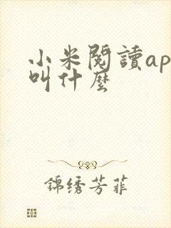 小米阅读app叫什么