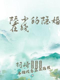 陆少的隐婚罪妻在线