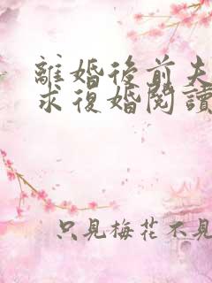 离婚后前夫哭着求复婚阅读全文全文