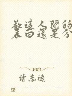 敬这人间的风是表白还是分手