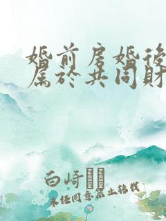 婚前房婚后拆迁属于共同财产吗