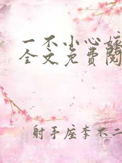 一不小心嫁总裁全文免费阅读