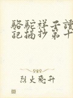 骆驼祥子读书笔记摘抄第十二章