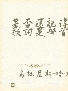 是否还记得我这歌词是哪首歌