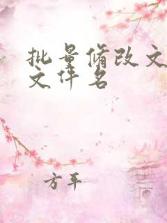 批量修改文件夹文件名