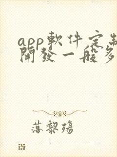 app软件定制开发一般多少钱