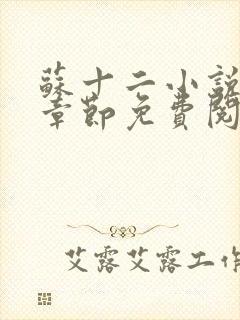 苏十二小说最新章节免费阅读全文