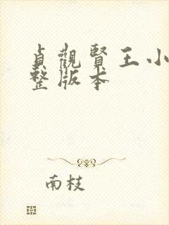 贞观贤王小说完整版本