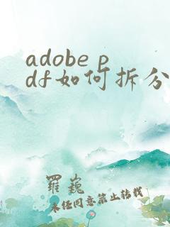 adobe pdf如何拆分成多个文件