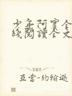 少年阿宾全文在线阅读全文免费阅读最新