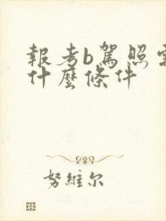 报考b驾照需要什么条件