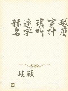 赫连玥穿越小说名字叫什么