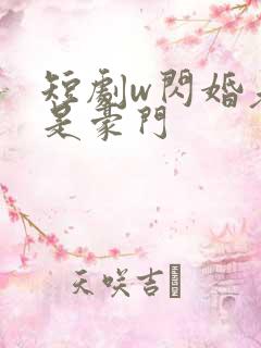 短剧w闪婚老公是豪门
