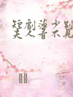 短剧薄少别演了夫人看不见免费观看