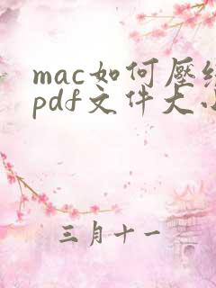 mac如何压缩pdf文件大小