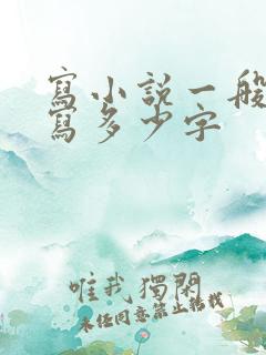 写小说一般一天写多少字